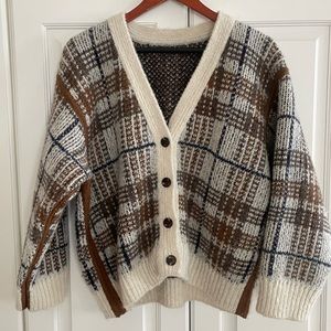 The Great “The Estate Cardigan” reversible angora/nylon sweater size 2